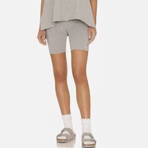 Free People Movement Heather Grey Hot Shot Long Bike Shorts 7"